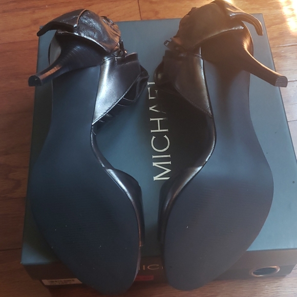 Dark Silver/Pewter High Heel Open Toe Sandals - Picture 7 of 13